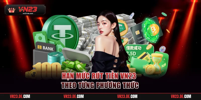 Hạn mức rút tiền VN23 theo từng phương thức